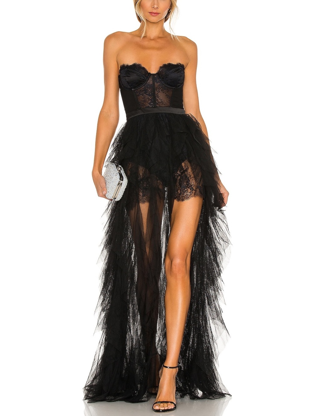 For Love & Lemons x REVOLVE Bustier Gown – Black